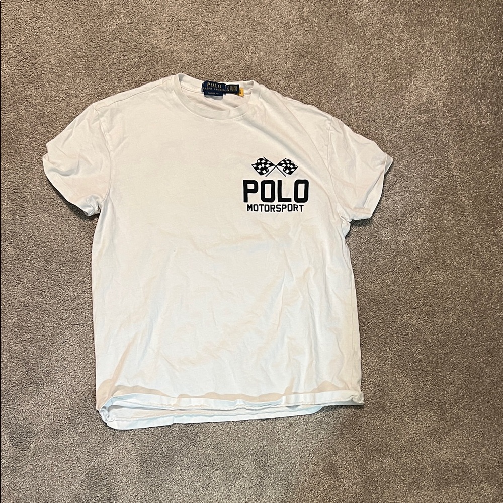 Polo Ralph Lauren Motorsport White Graphic Tee Men’s Small Classic Fit
